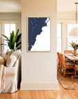 Southern Maine Coast matte map art in coastal setting