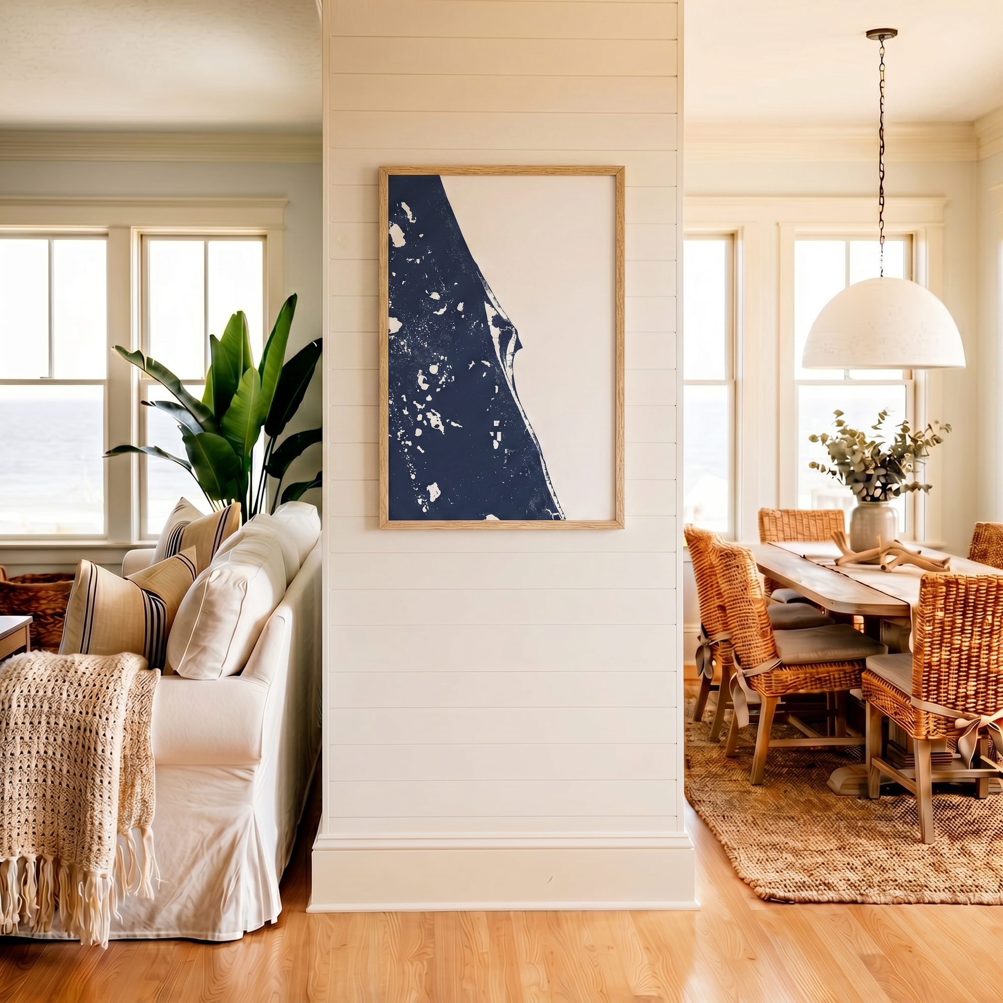 Space Coast matte map art in coastal setting