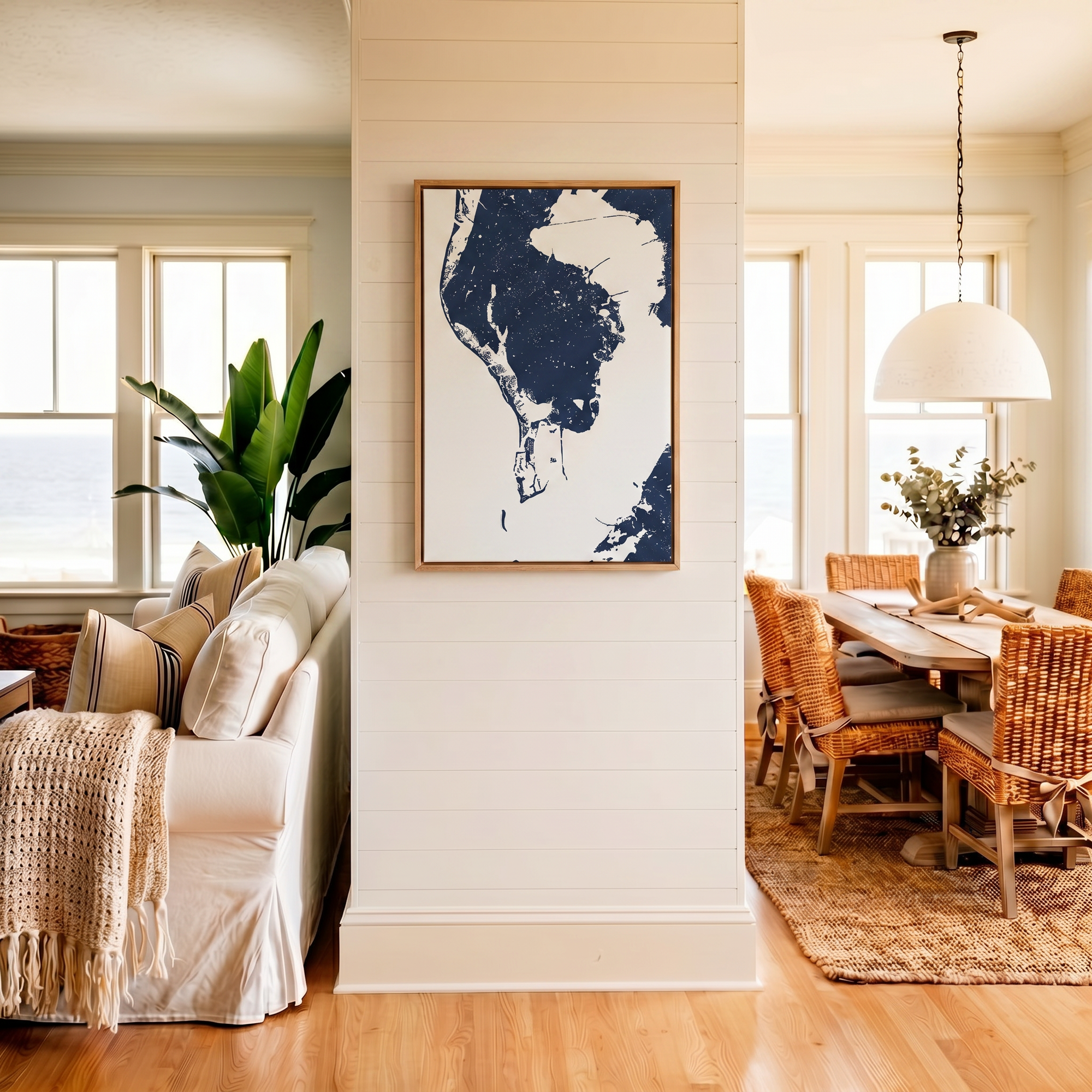 St. Petersburg canvas map art in coastal setting