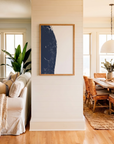 The Palm Beaches matte map art in coastal setting