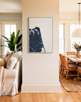 Virginia Beach canvas map art in coastal setting
