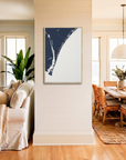 Wilmington canvas map art in coastal setting