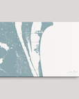 Cocoa Beach Coastal Map — Canvas Horizontal, soft-blue, No Frame