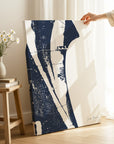 Cocoa Beach navy vertical wrapped canvas map in the ratio 2:3 hand mockup