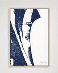 Cocoa Beach Coastal Map — Canvas Vertical — navy, Light Wood