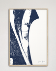 Cocoa Beach Coastal Map — Canvas Vertical, navy, Natural Oak