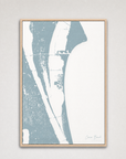 Cocoa Beach Coastal Map — Canvas Vertical — soft-blue, Light Wood