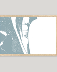 Cocoa Beach Coastal Map — Fine Art Print Horizontal, soft-blue, Oak, 10x8
