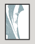 Cocoa Beach Coastal Map — Fine Art Print Vertical, soft-blue, Black Frame, 8x10