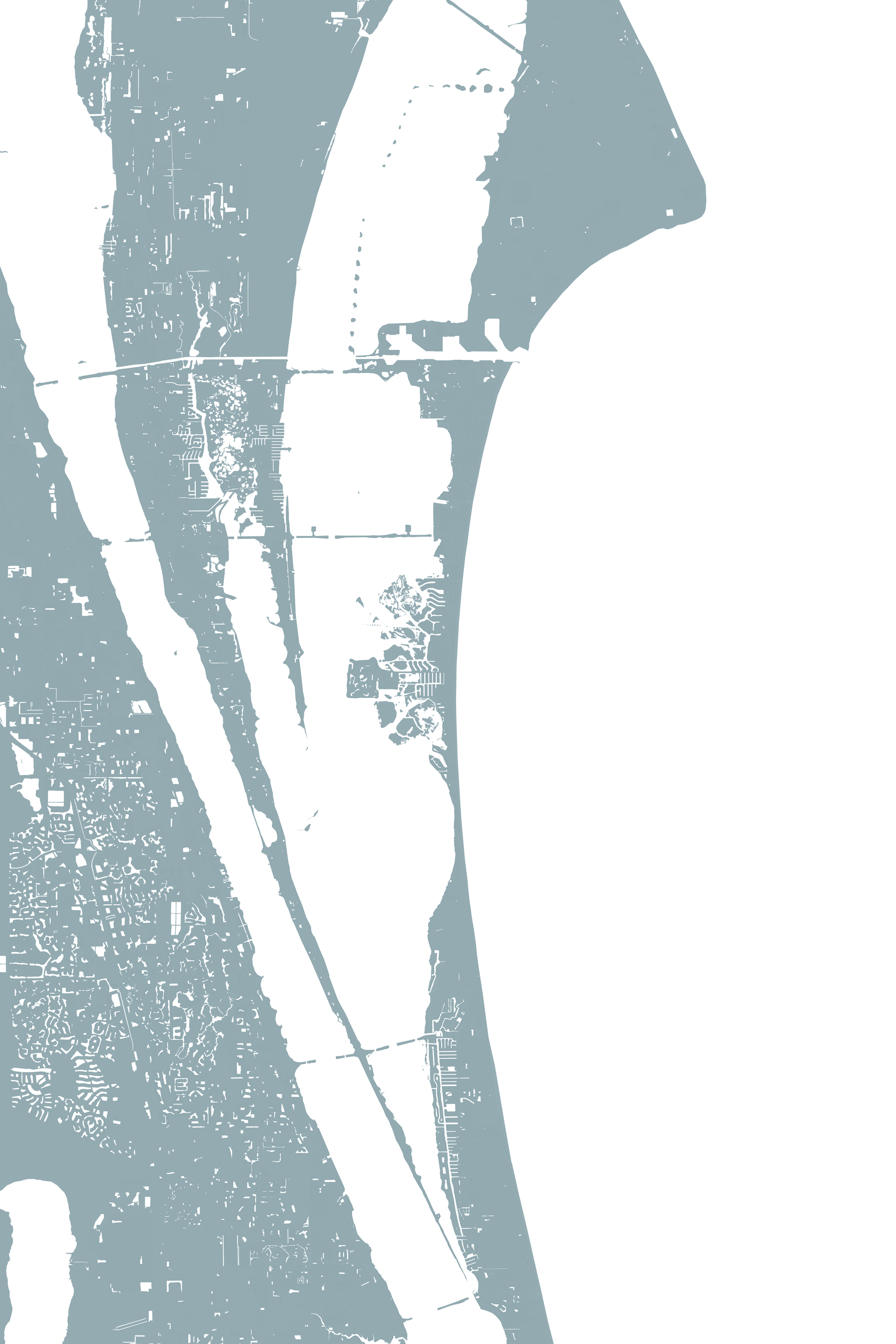 Cocoa Beach Coastal Map — Fine Art Print Vertical, soft-blue, No Frame, 8x10