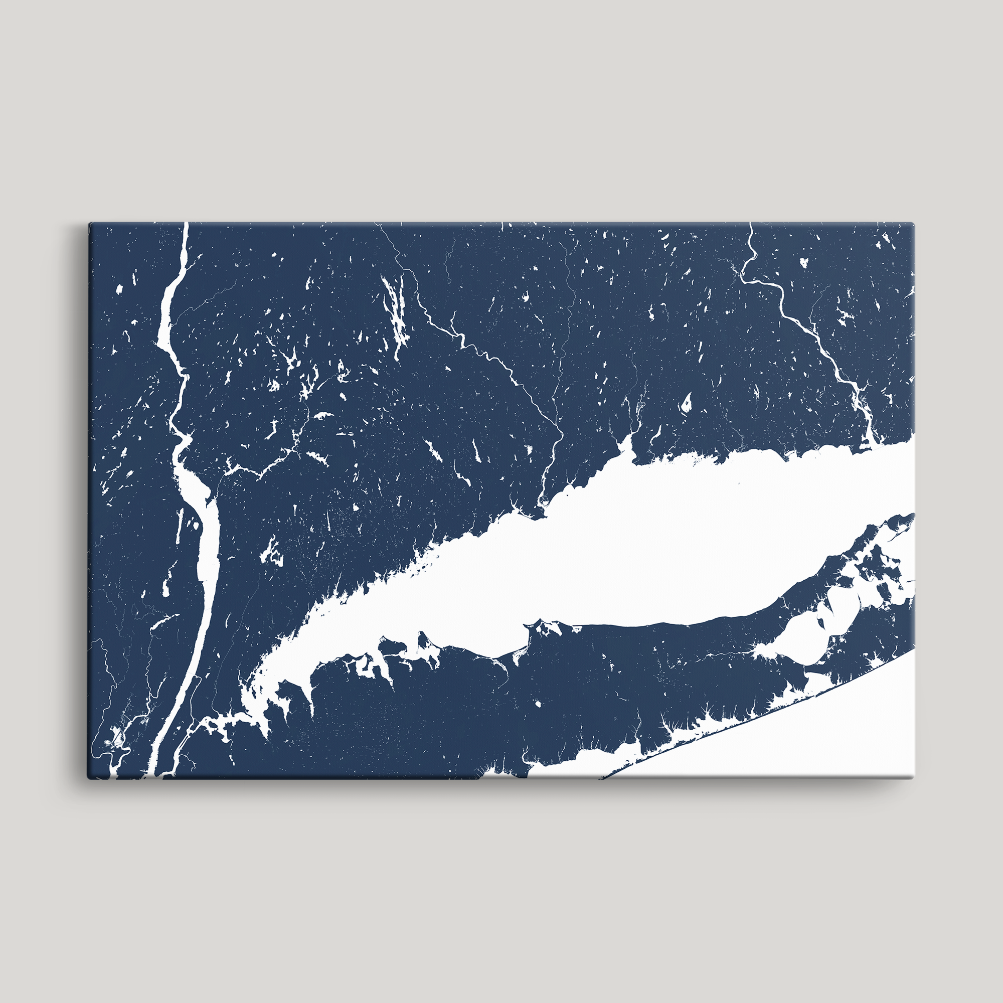 Connecticut Coast Coastal Map — Canvas Horizontal, navy, No Frame, 24x16