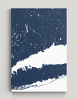 Connecticut Coast Coastal Map — Canvas Vertical, navy, No Frame, 16x24