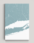 Connecticut Coast Coastal Map — Canvas Vertical, soft-blue, No Frame, 16x24