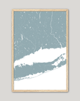 Connecticut Coast Coastal Map — Fine Art Print Vertical, soft-blue, Oak, 8x10