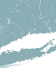Connecticut Coast Coastal Map — Fine Art Print Vertical, soft-blue, No Frame, 8x10