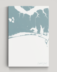 Crystal Coast / Emerald Isle Coastal Map — Canvas Vertical, soft-blue, No Frame