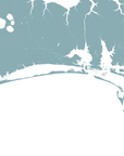 Crystal Coast / Emerald Isle Coastal Map — Fine Art Print Horizontal, soft-blue, No Frame, 10x8