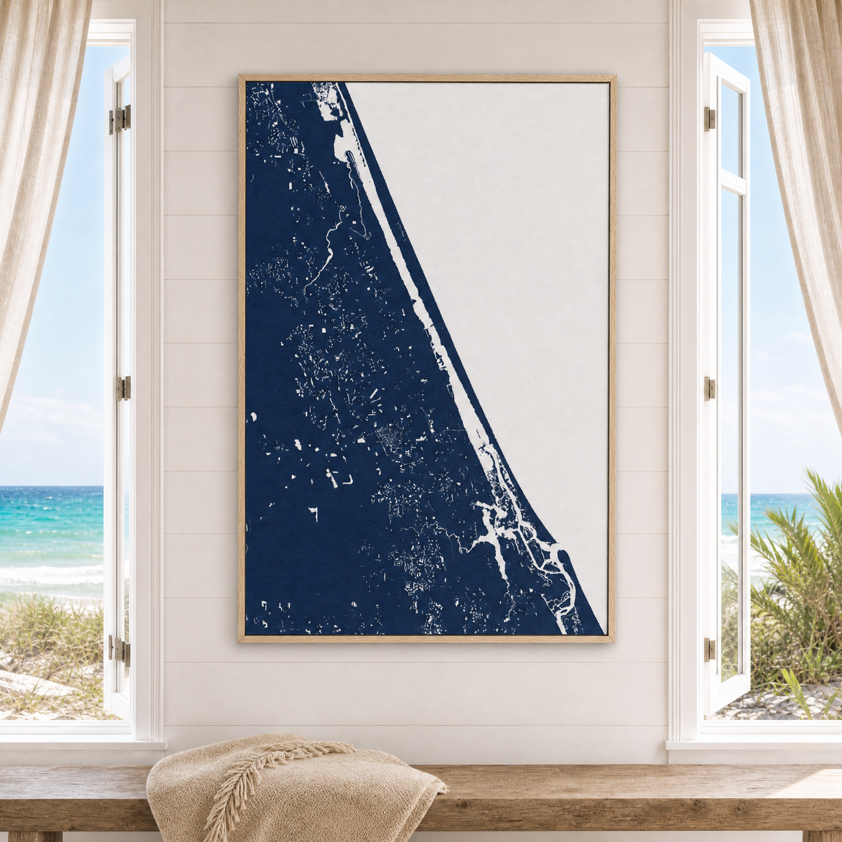 Daytona Beach canvas map — window-scene interior
