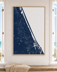 Daytona Beach canvas map — window-scene interior