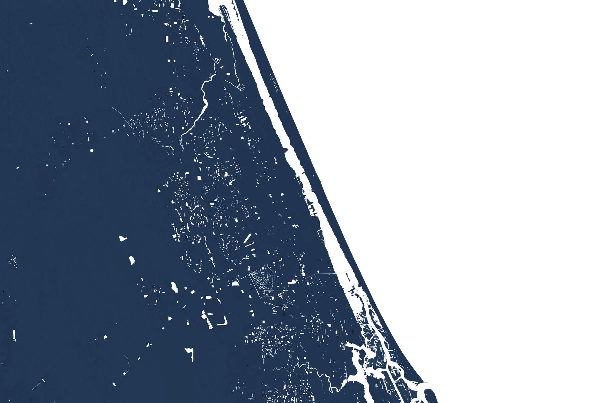 Daytona Beach Coastal Map — Fine Art Print Horizontal, navy, No Frame, 10x8