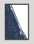 Daytona Beach Coastal Map — Fine Art Print Vertical, navy, Black Frame, 8x10