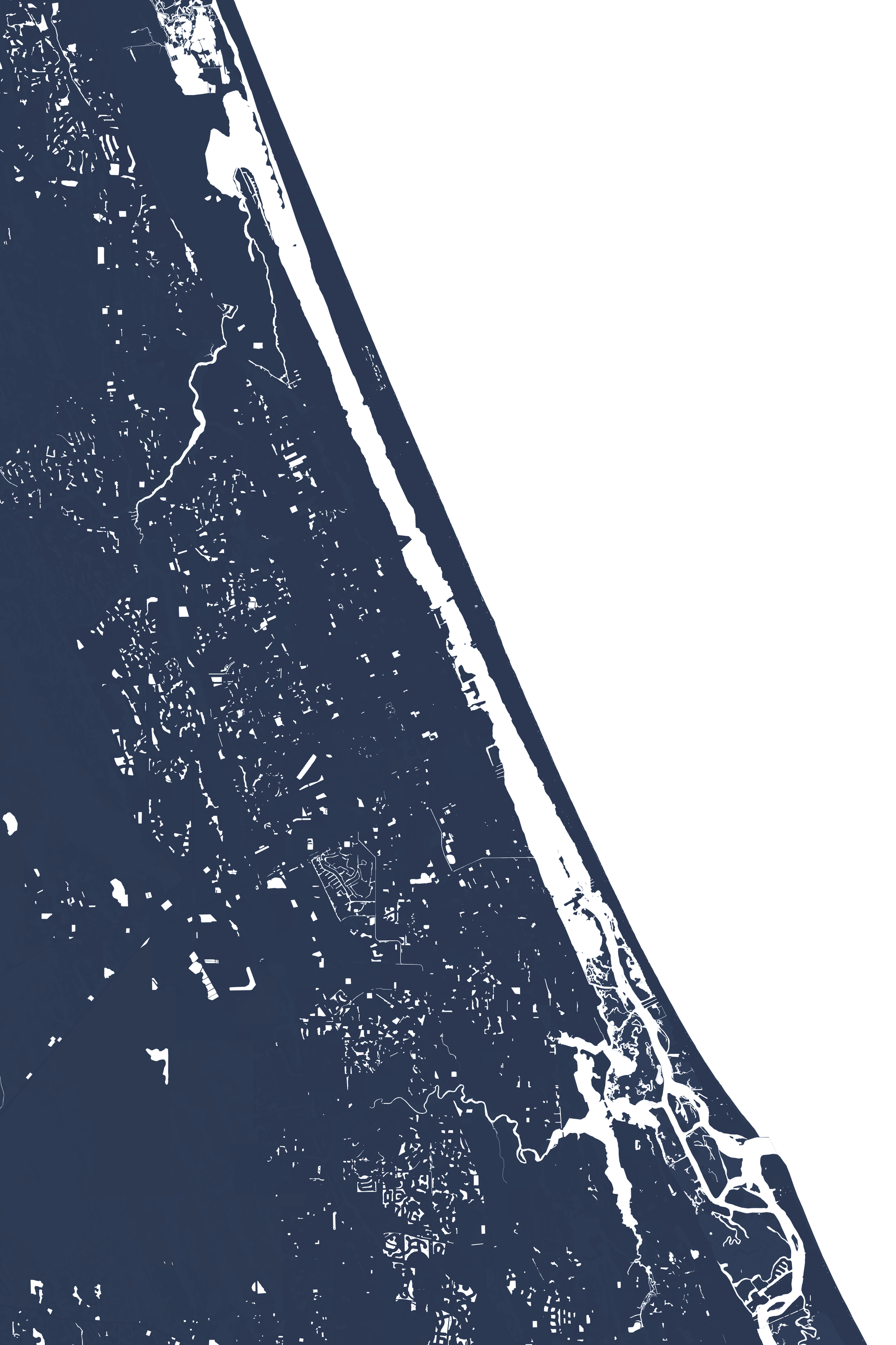 Daytona Beach Coastal Map — Fine Art Print Vertical, navy, No Frame, 8x10