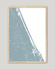 Daytona Beach Coastal Map — Fine Art Print Vertical, soft-blue, Oak, 8x10