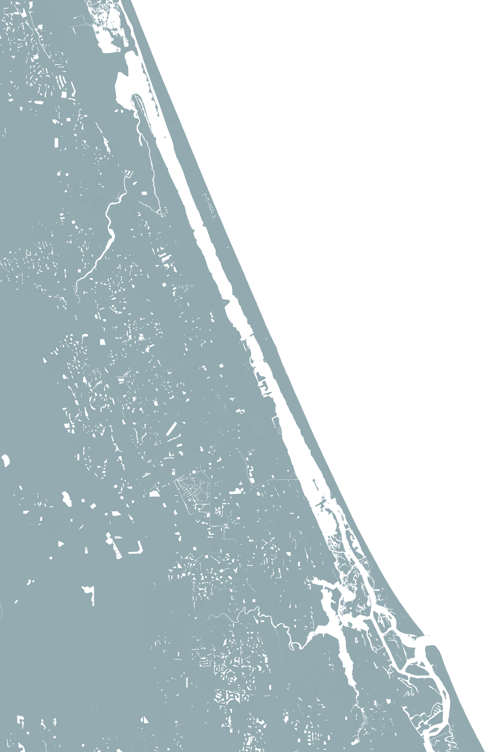 Daytona Beach Coastal Map — Fine Art Print Vertical, soft-blue, No Frame, 8x10