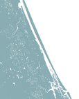 Daytona Beach Coastal Map — Fine Art Print Vertical, soft-blue, No Frame, 8x10