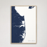 Delaware Beaches Coastal Map — Canvas Vertical, navy, Natural Oak