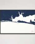 Destin Coastal Map — Canvas Horizontal, navy, Black Frame