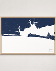 Destin Coastal Map — Canvas Horizontal — navy, Light Wood
