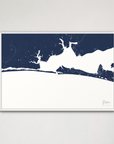 Destin Coastal Map — Canvas Horizontal, navy, White Frame