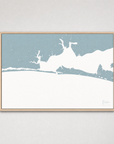 Destin Coastal Map — Canvas Horizontal — soft-blue, Light Wood