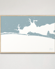 Destin Coastal Map — Canvas Horizontal, soft-blue, Natural Oak