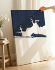 Destin navy vertical wrapped canvas map in the ratio 2:3 hand mockup