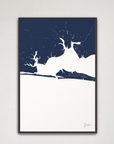 Destin Coastal Map — Canvas Vertical, navy, Black Frame