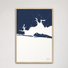 Destin Coastal Map — Canvas Vertical, navy, Natural Oak