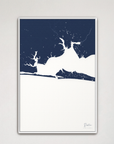 Destin Coastal Map — Canvas Vertical, navy, White Frame
