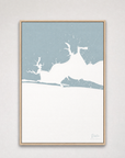 Destin Coastal Map — Canvas Vertical — soft-blue, Light Wood