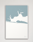 Destin Coastal Map — Canvas Vertical, soft-blue, White Frame