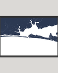 Destin Coastal Map — Fine Art Print Horizontal, navy, Black Frame, 10x8
