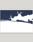 Destin Coastal Map — Fine Art Print Horizontal, navy, White Frame, 10x8