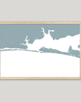 Destin Coastal Map — Fine Art Print Horizontal, soft-blue, Oak, 10x8