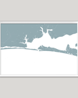 Destin Coastal Map — Fine Art Print Horizontal, soft-blue, White Frame, 10x8