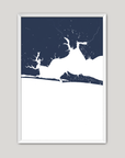 Destin Coastal Map — Fine Art Print Vertical, navy, White Frame, 8x10