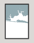 Destin Coastal Map — Fine Art Print Vertical, soft-blue, Black Frame, 8x10