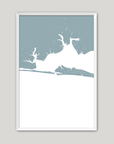 Destin Coastal Map — Fine Art Print Vertical, soft-blue, White Frame, 8x10