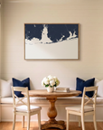 Alabama Gulf Coast canvas map art in dining nook setting