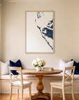 Anna Maria Island matte map art in dining nook setting